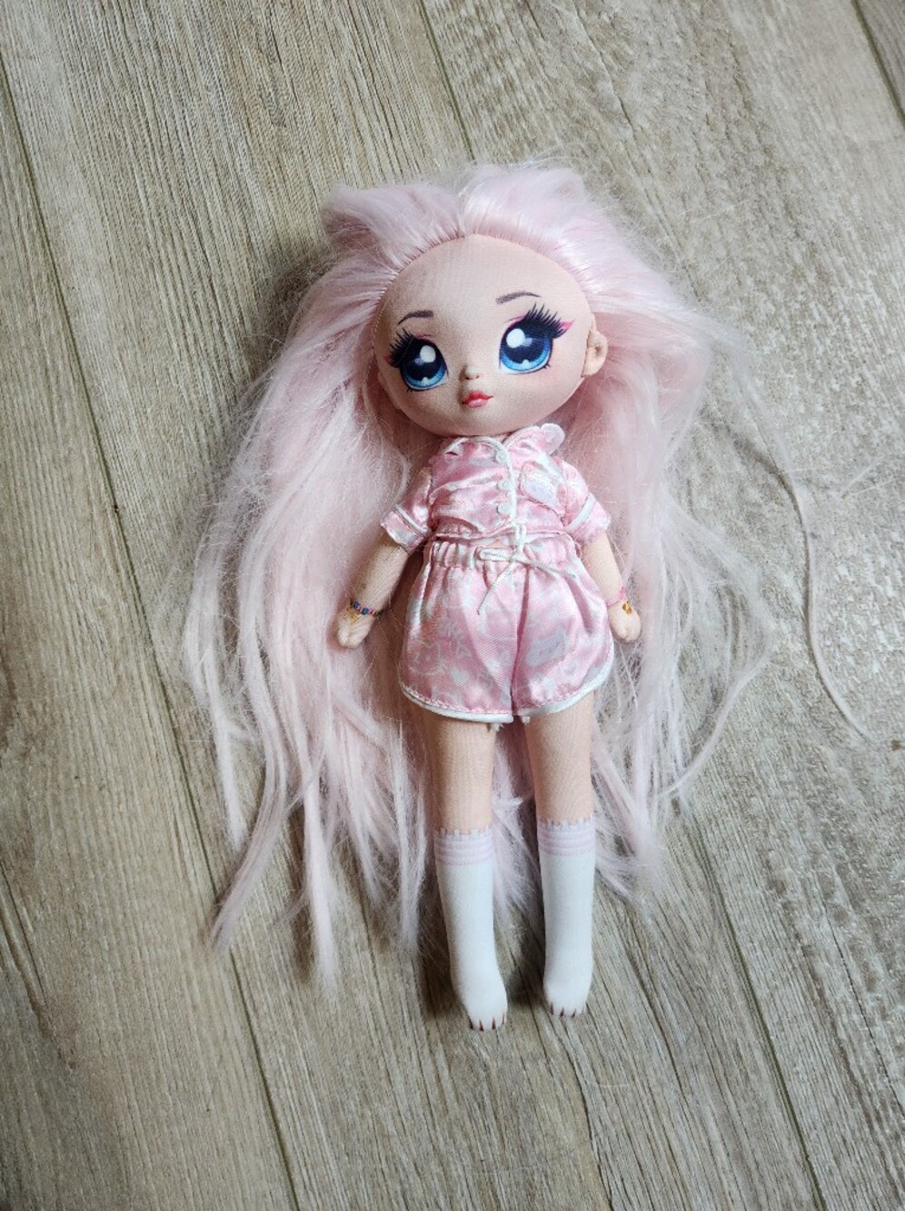 Pastel Pink Long-Haired Fashion Doll with Soft Pink Outfit - Unbranded